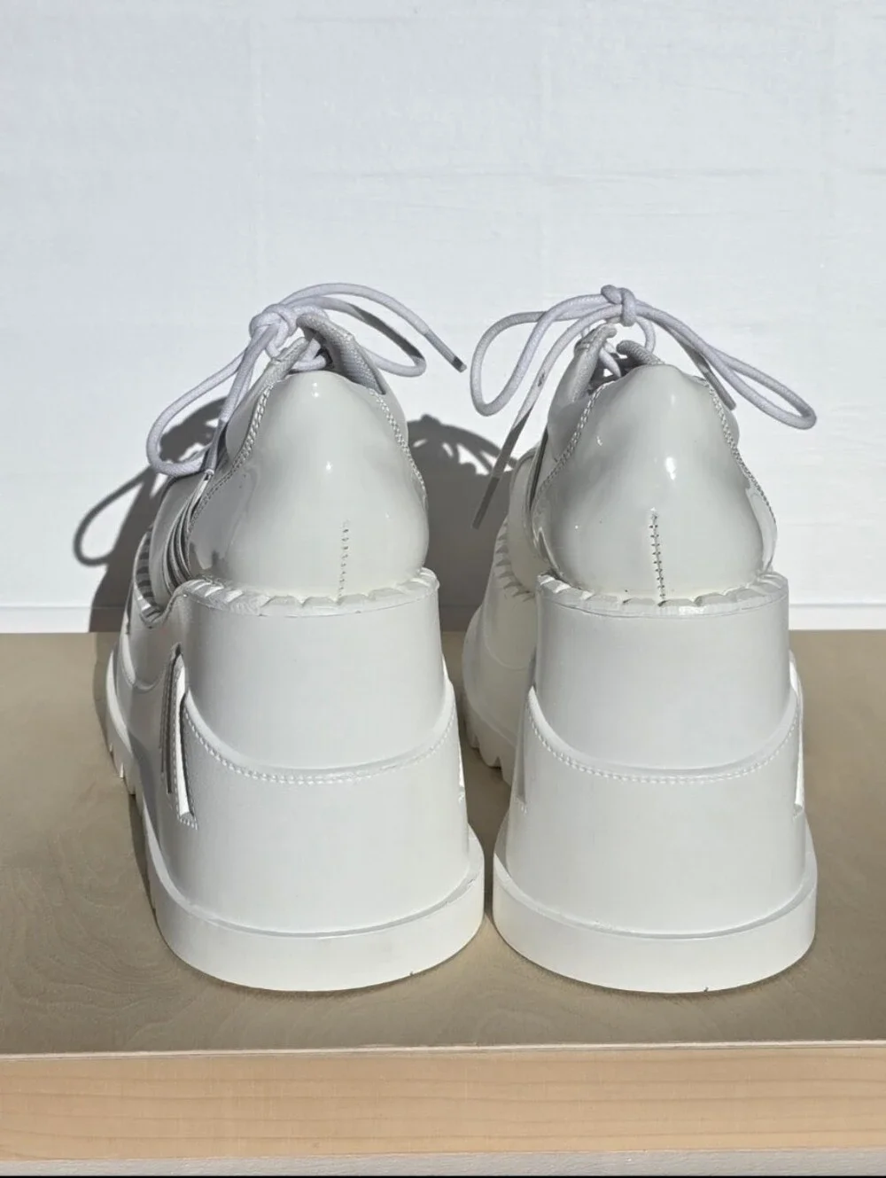 Demonia Size 7 White Platform Lace-Up Women's Shoes NWT